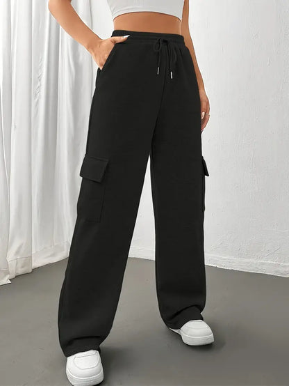 Double Pocket Cargo Trousers - Black