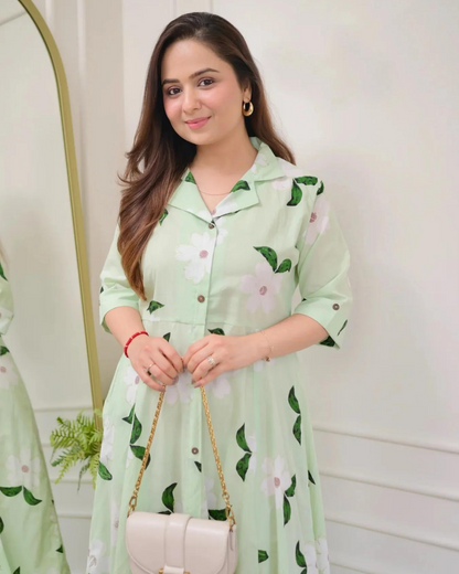 Maisha Mint Green A-Line Dress