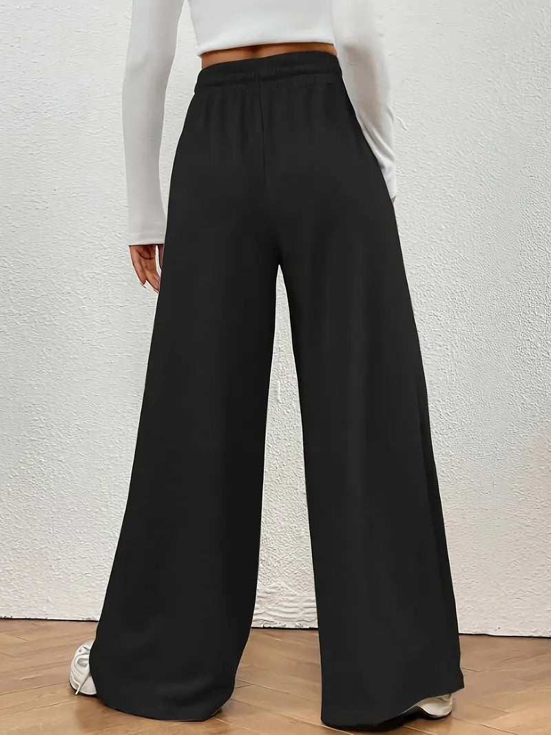 Wide leg loose Fit Trouser - Black