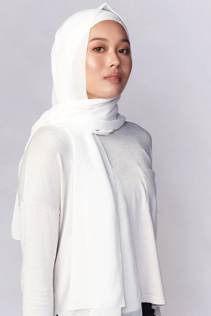 Instant hijab - Hijab + Attached Cap - White