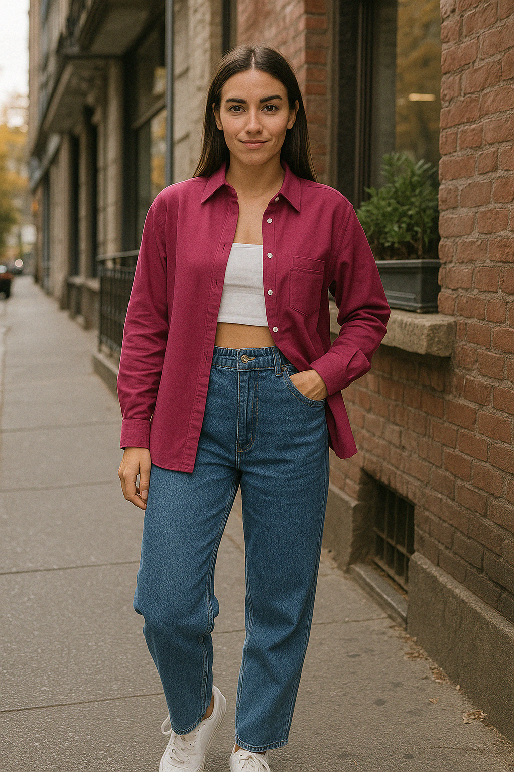 Casual Button Down Shirt - Mauve