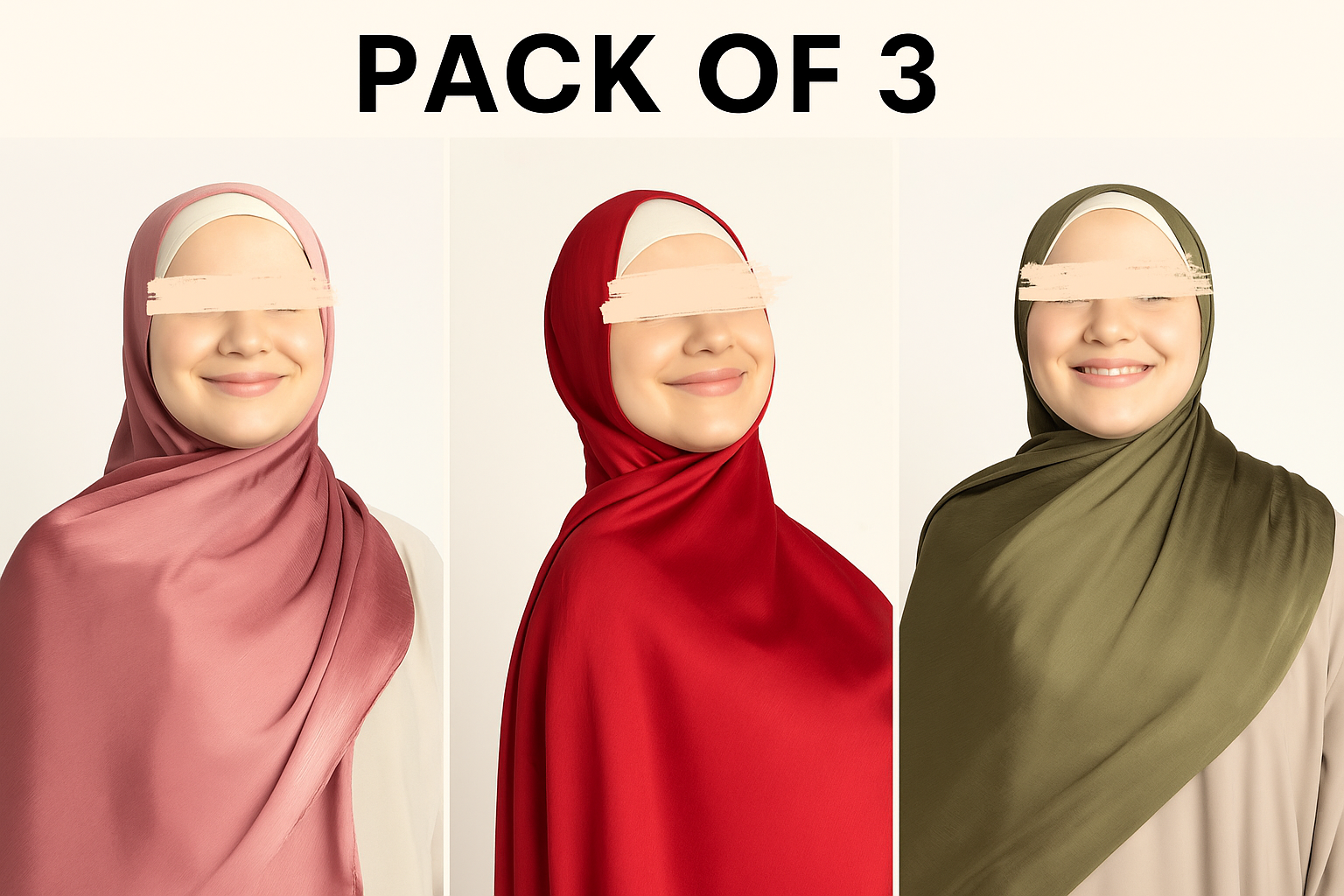 Luxury Crinkle Silk Hijabs - Pack of 3