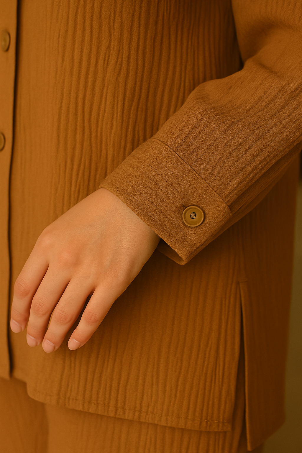 Crusha - Button Down Co-ord Set - Tan