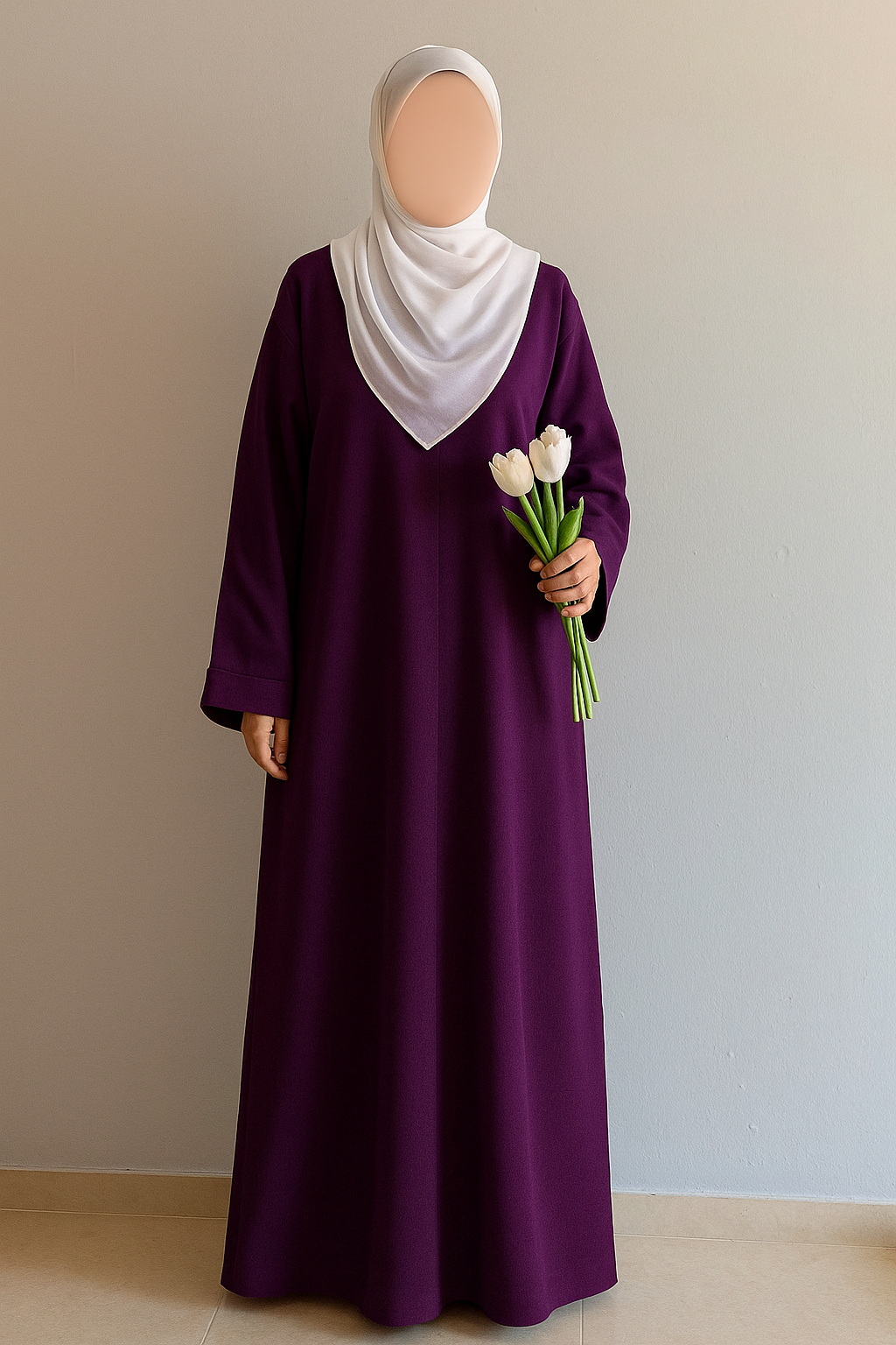 Everyday Front Open Abaya - Indigo