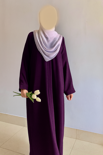 Everyday Front Open Abaya - Indigo