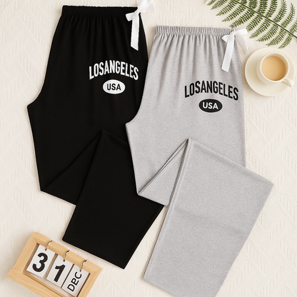 Pack of 2 Summer Waist Ribbon Trousers