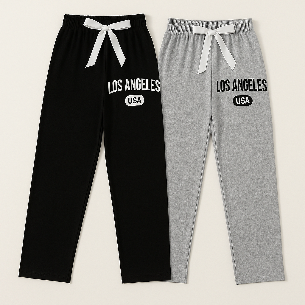 Pack of 2 Summer Waist Ribbon Trousers