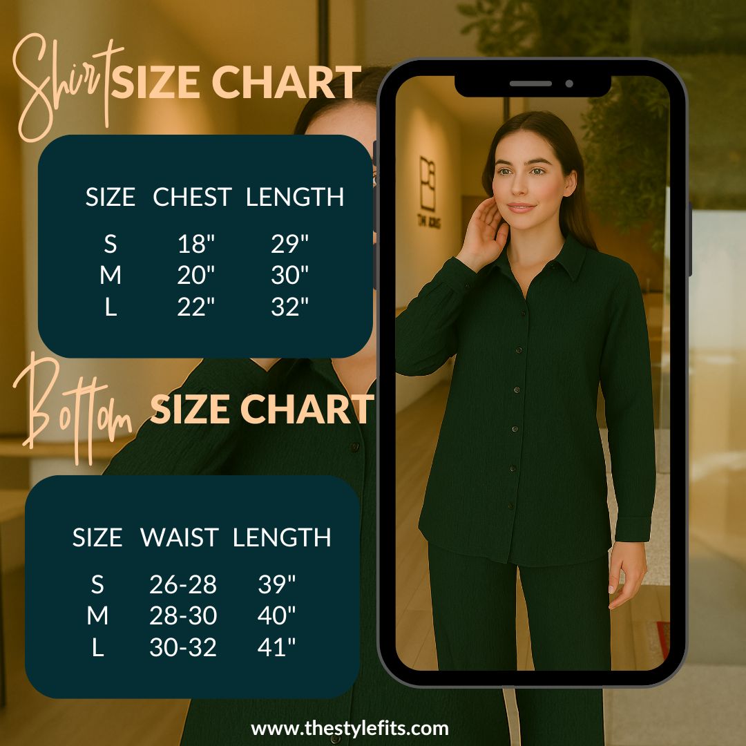 Crusha - Button Down Co-ord Set - Bottle Green