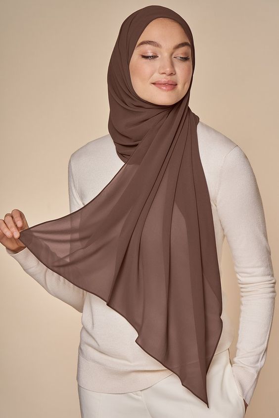 Instant hijab - Hijab + Attached Cap - Dark Brown