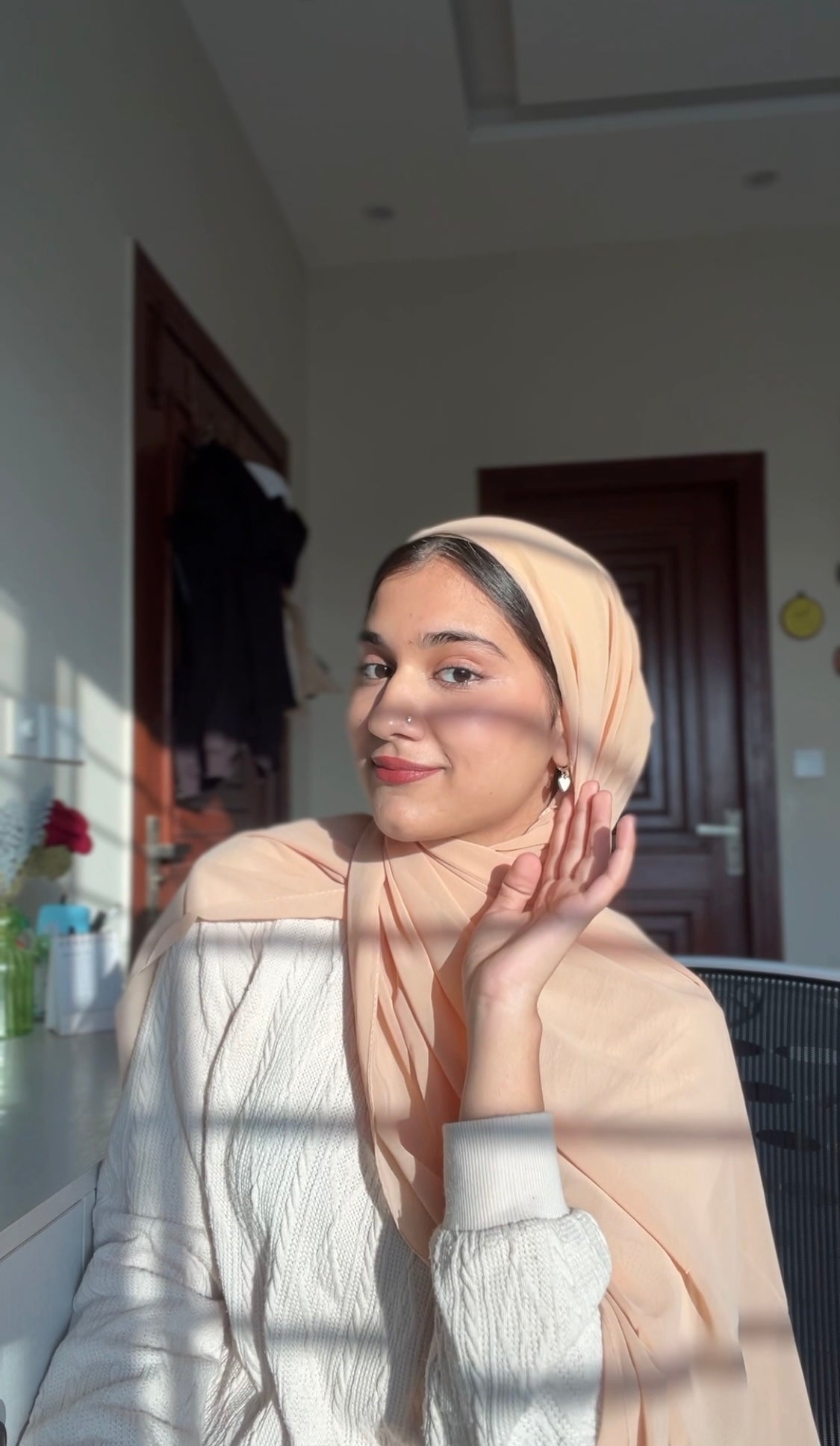 Instant hijab - Hijab + Attached Cap -Beige