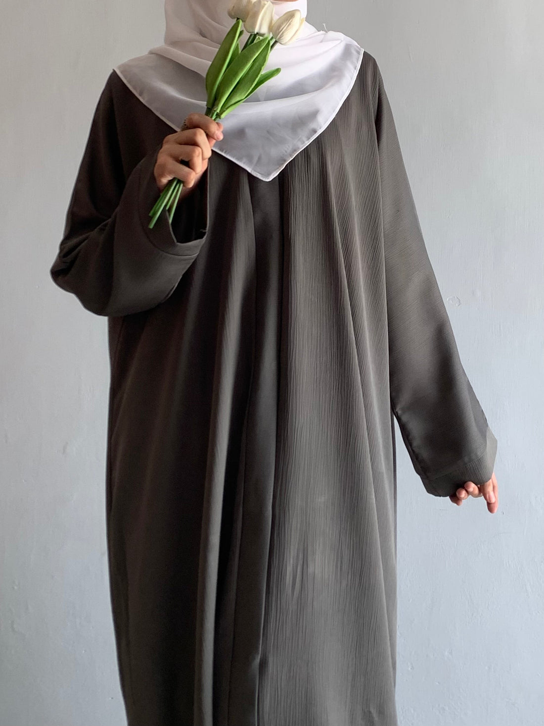 Everyday Front Open Abaya - Ash