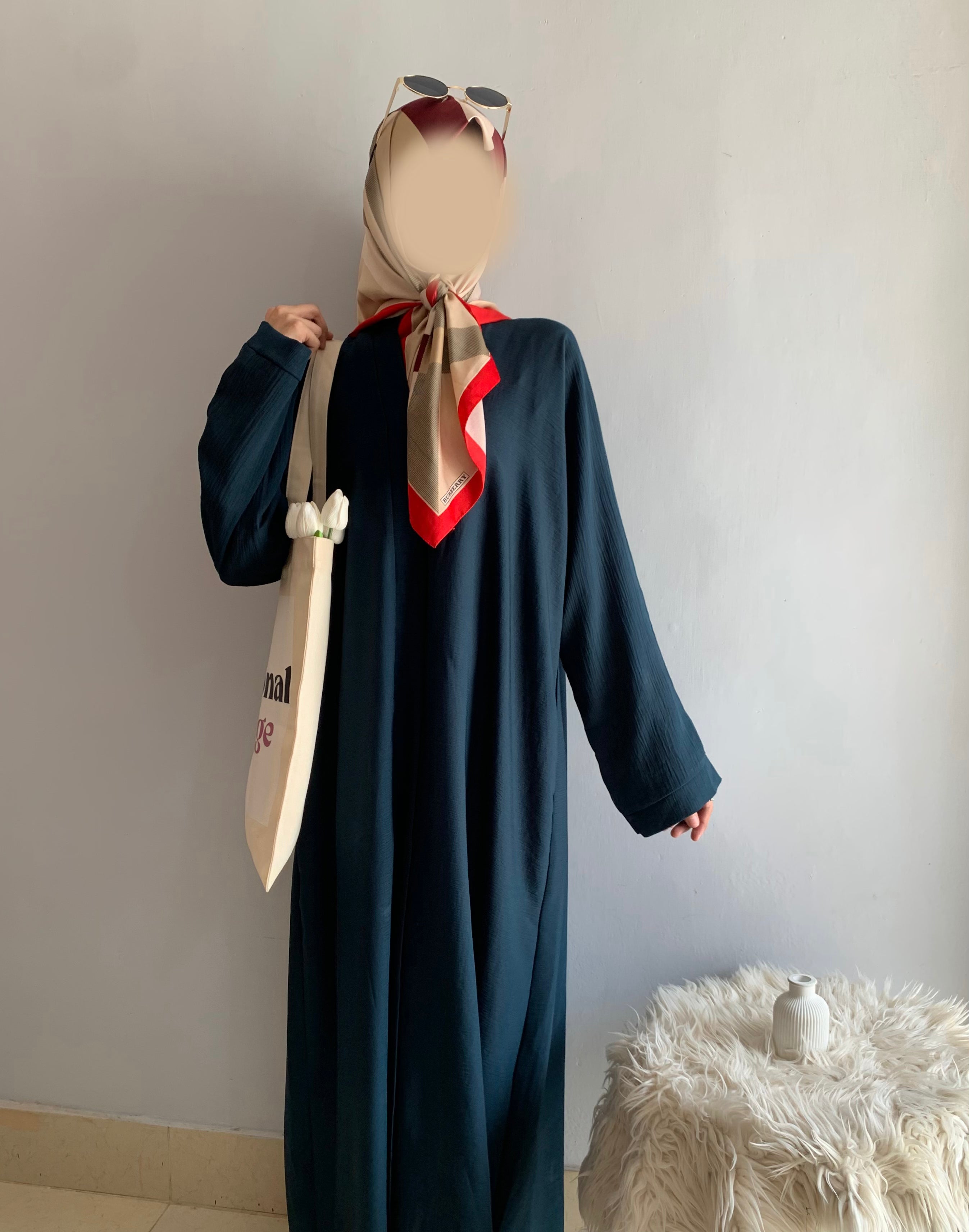 Everyday Front Open Abaya - Teal