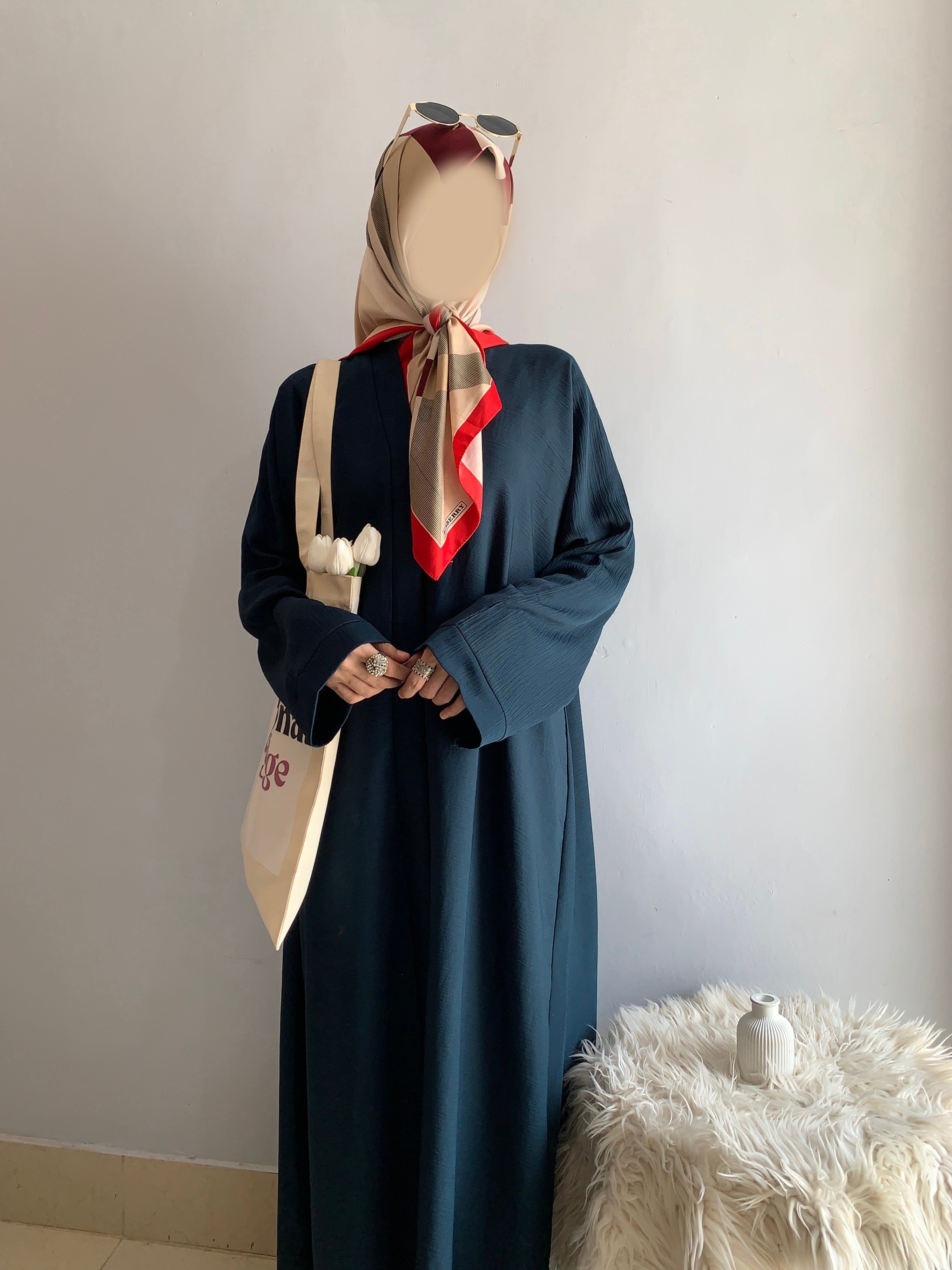 Everyday Front Open Abaya - Teal