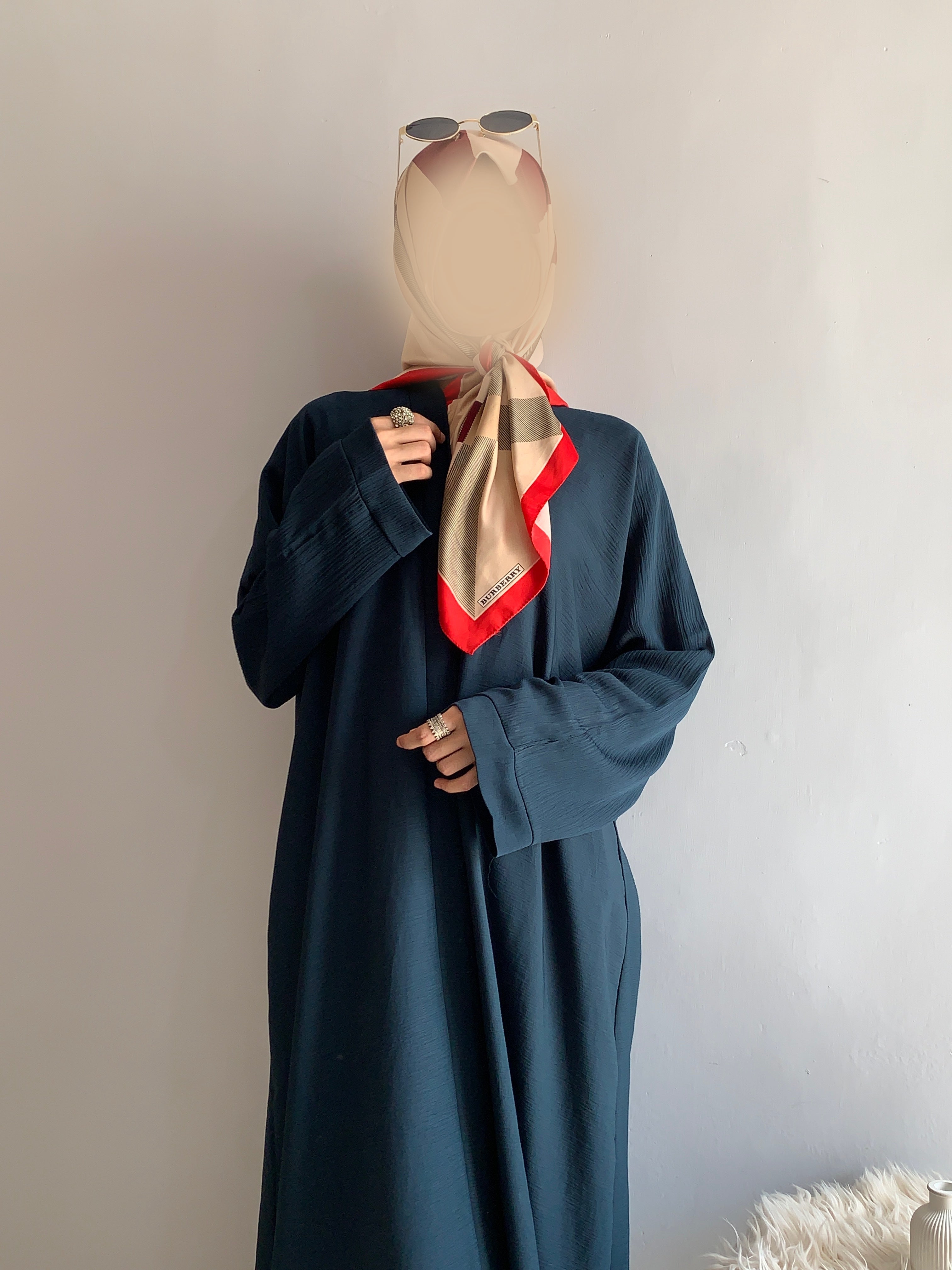 Everyday Front Open Abaya - Teal