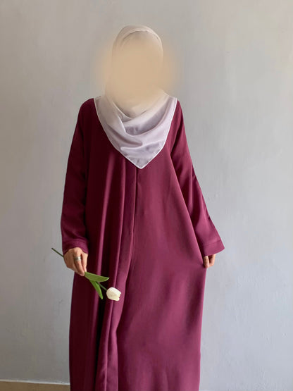 Everyday Front Open Abaya - Vine