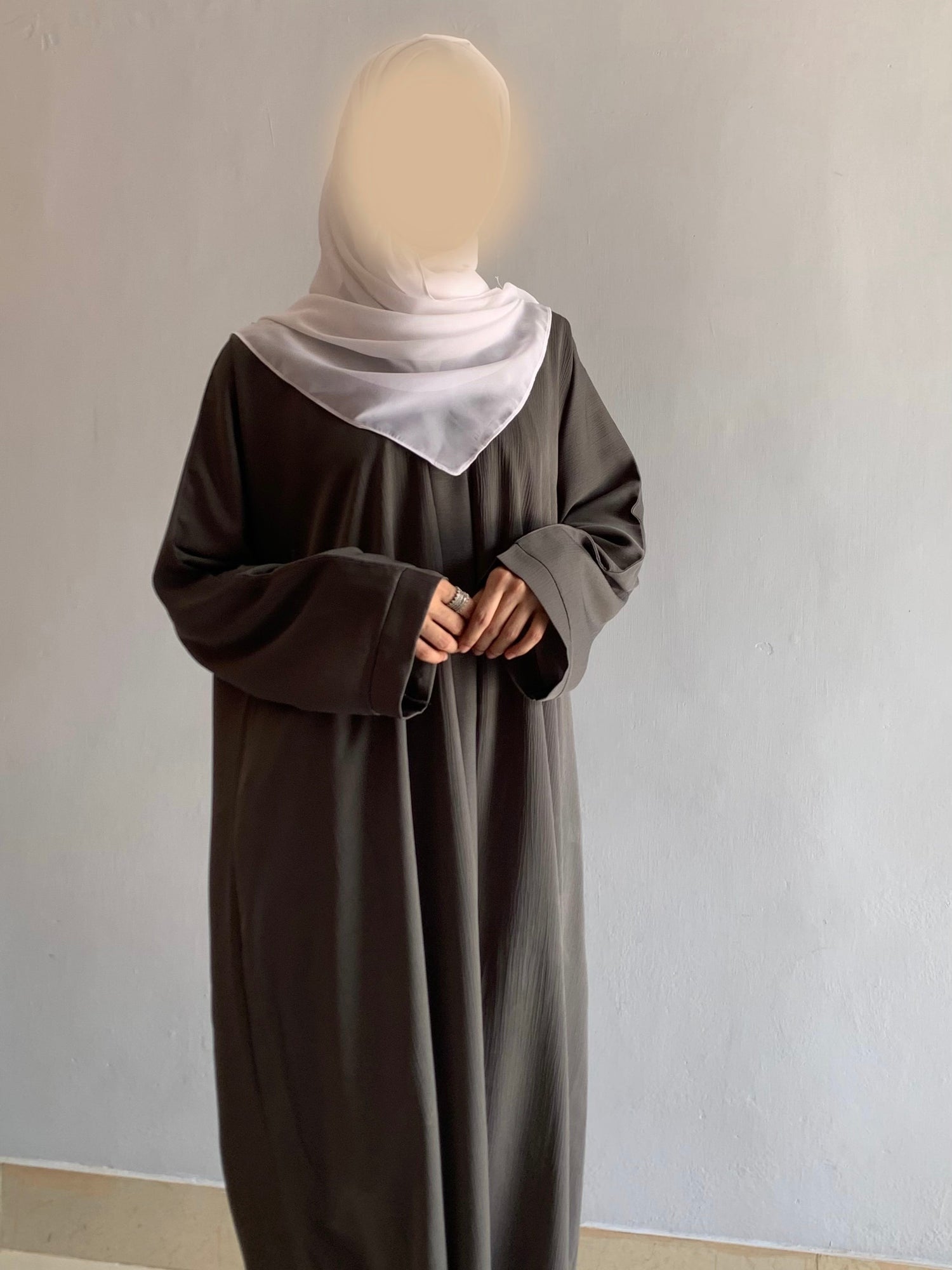 Everyday Front Open Abaya - Ash