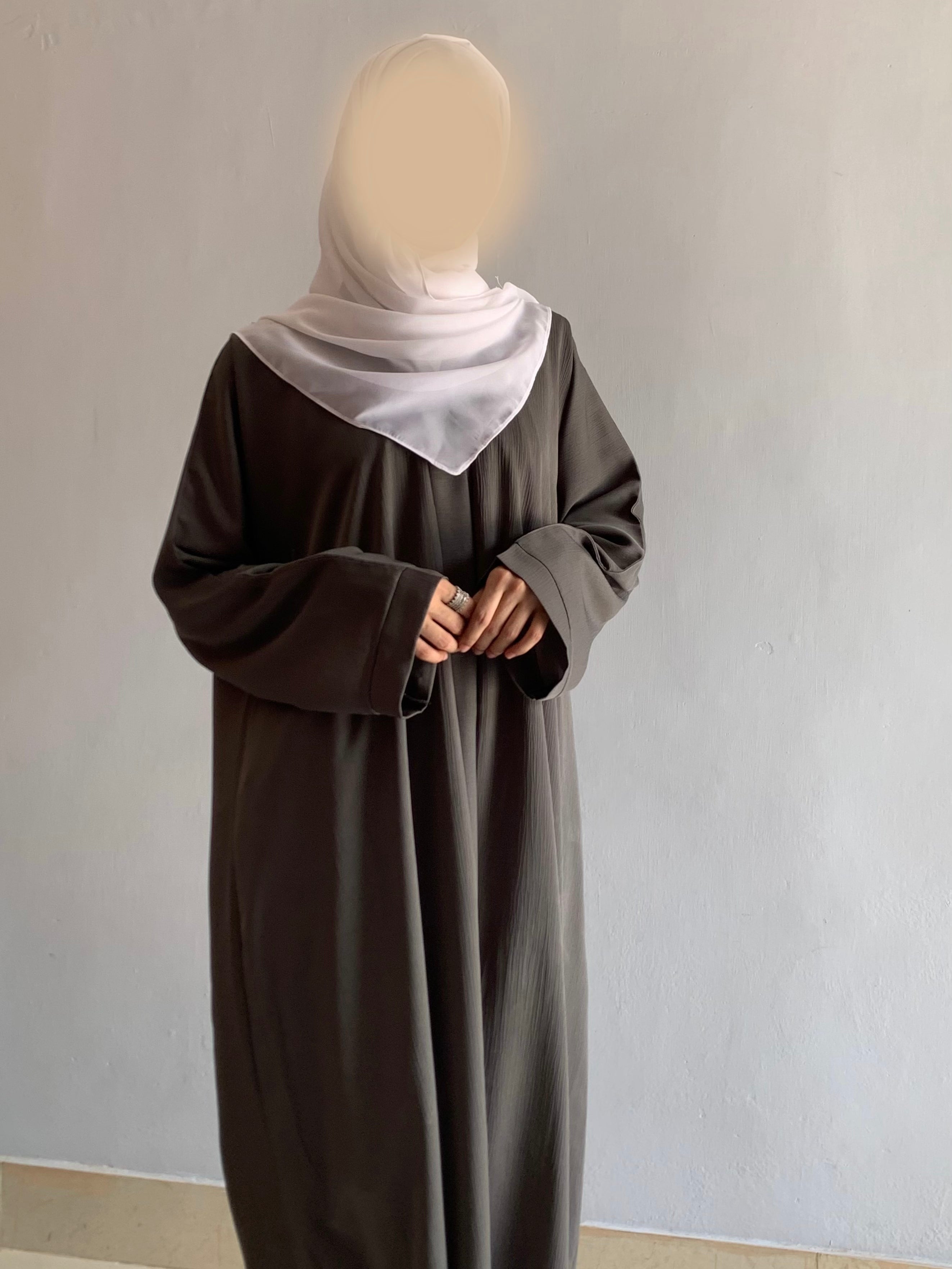 Everyday Front Open Abaya - Ash