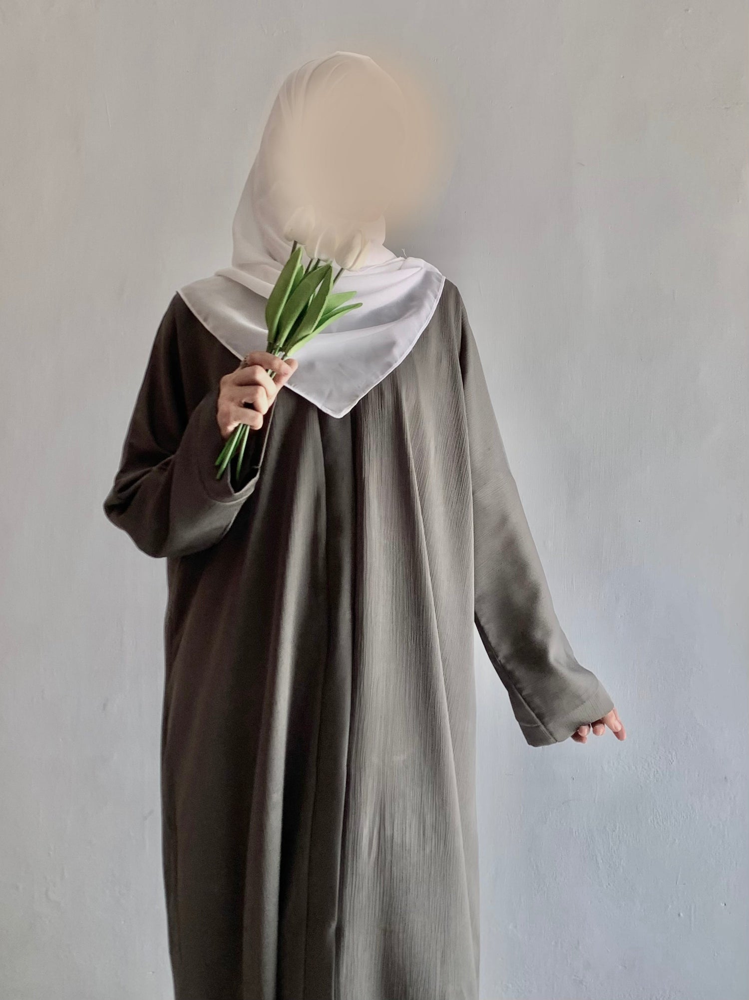 Everyday Front Open Abaya - Ash