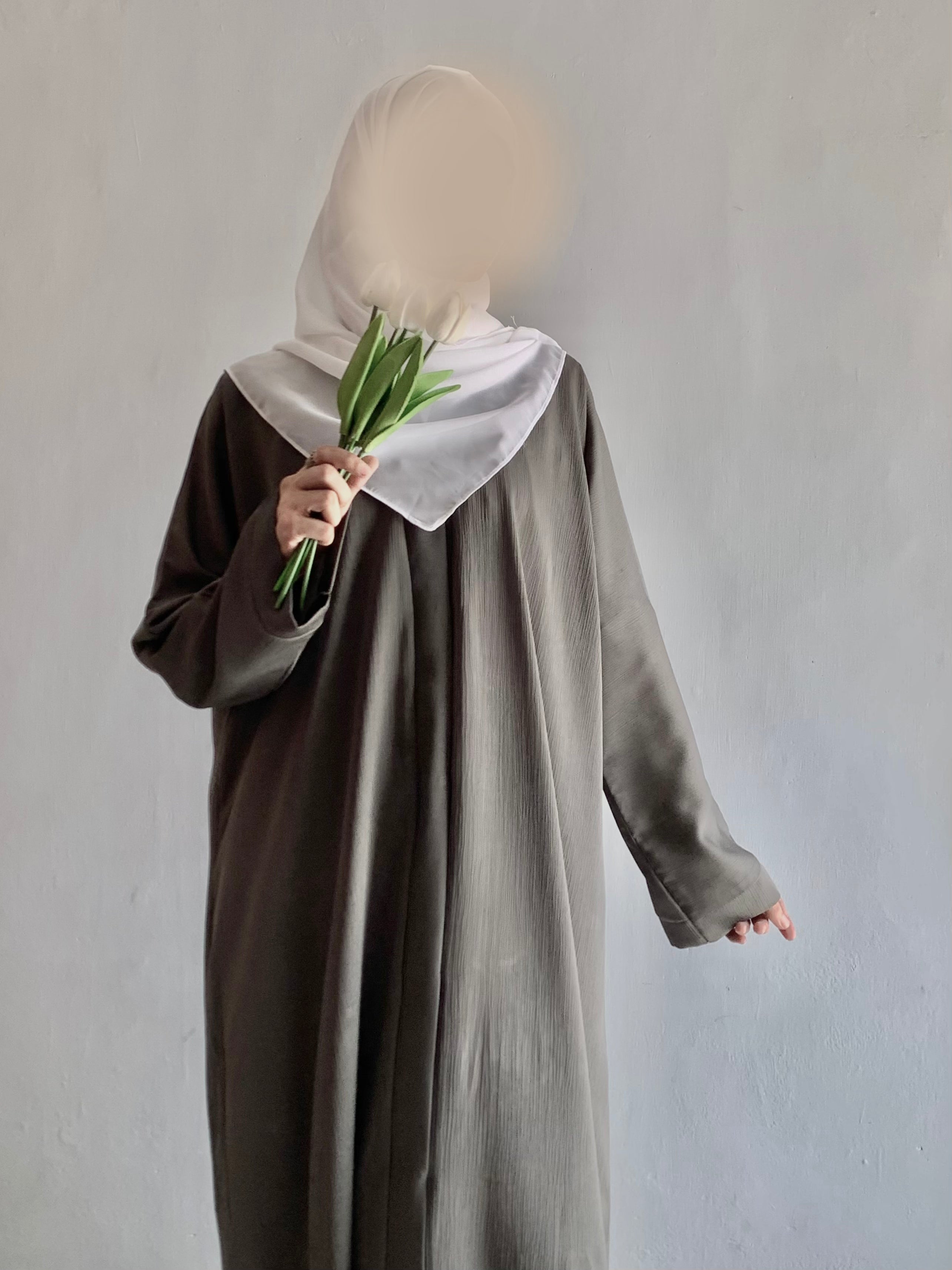 Everyday Front Open Abaya - Ash