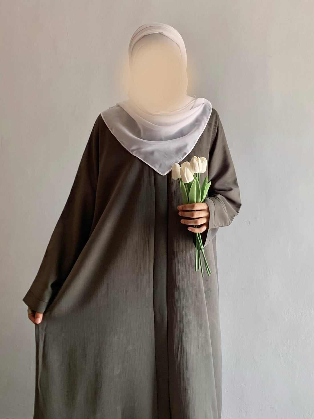 Everyday Front Open Abaya - Ash