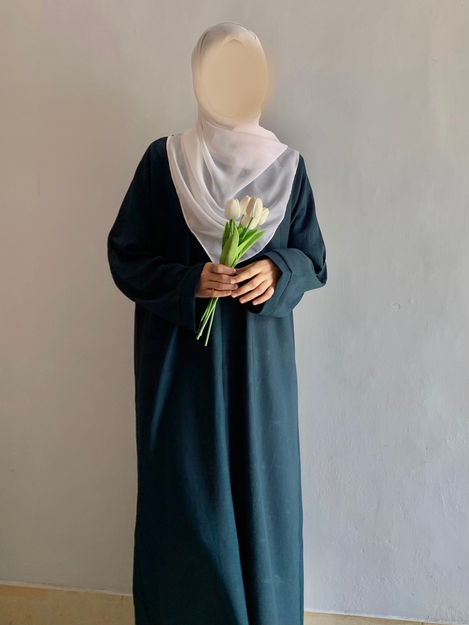 Everyday Front Open Abaya - Teal