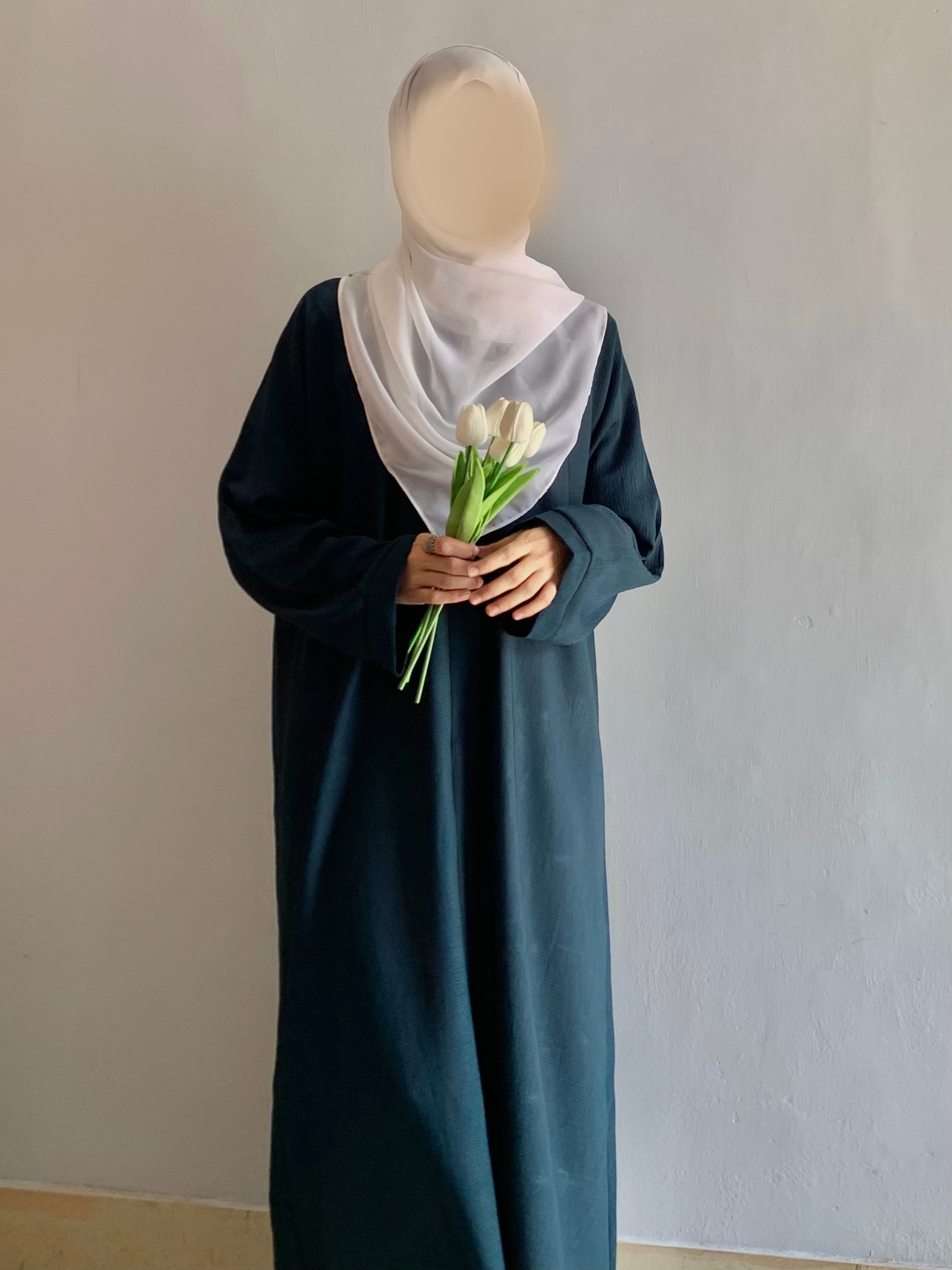 Everyday Front Open Abaya - Teal