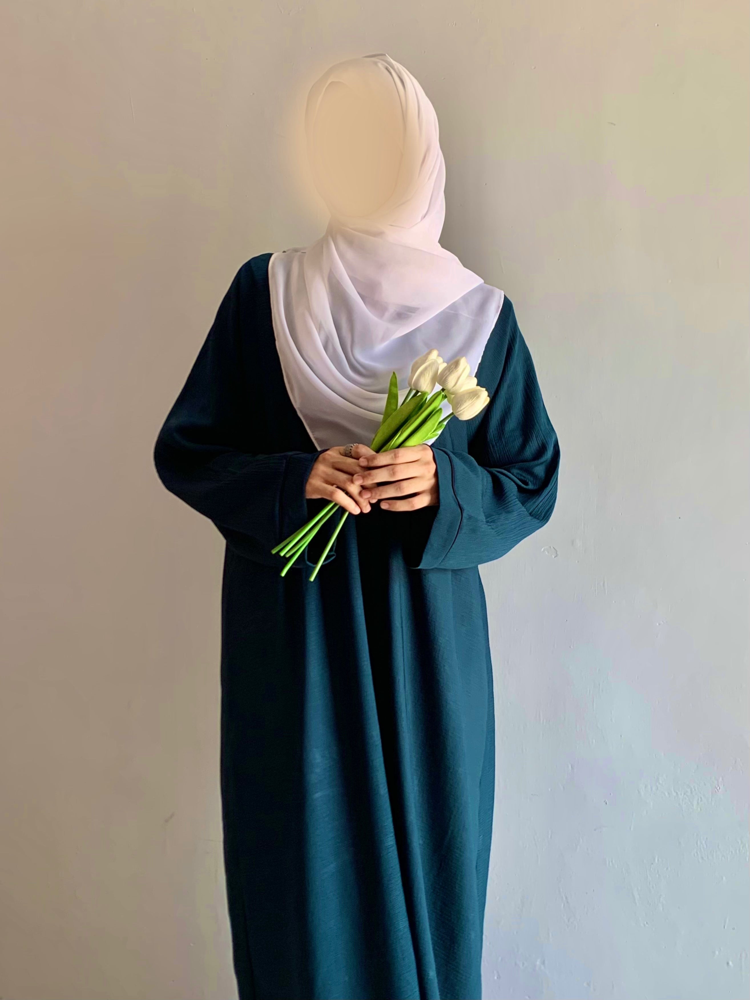 Everyday Front Open Abaya - Teal