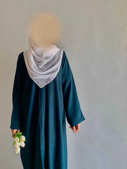Everyday Front Open Abaya - Teal