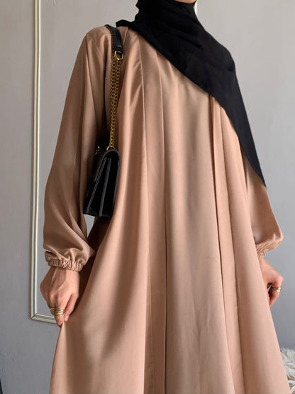 Aira - Kimono Abaya with attached inner - Beige