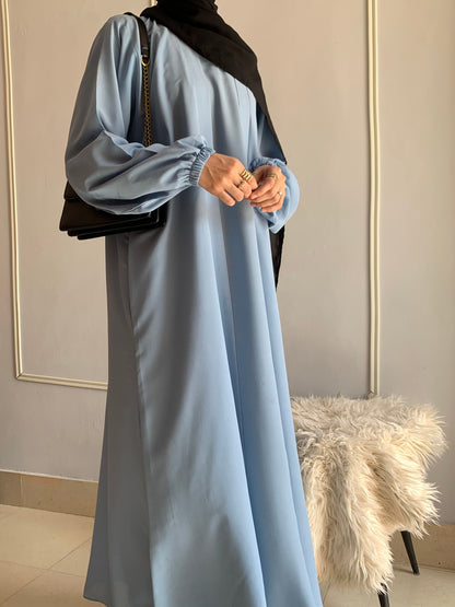 Aira - Kimono Abaya with attached inner - Sky Blue