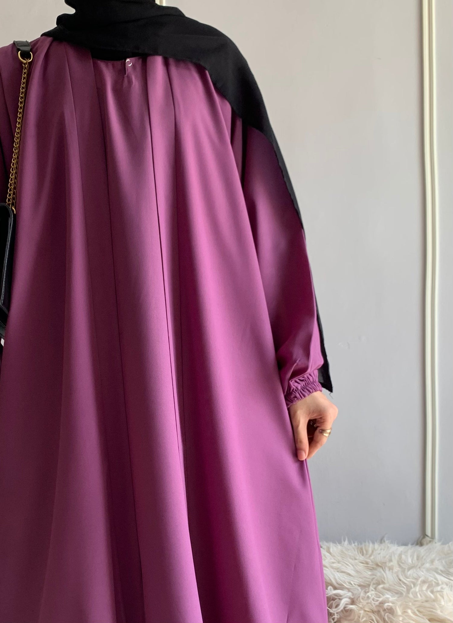 Aira - Kimono Abaya with attached inner - Plum