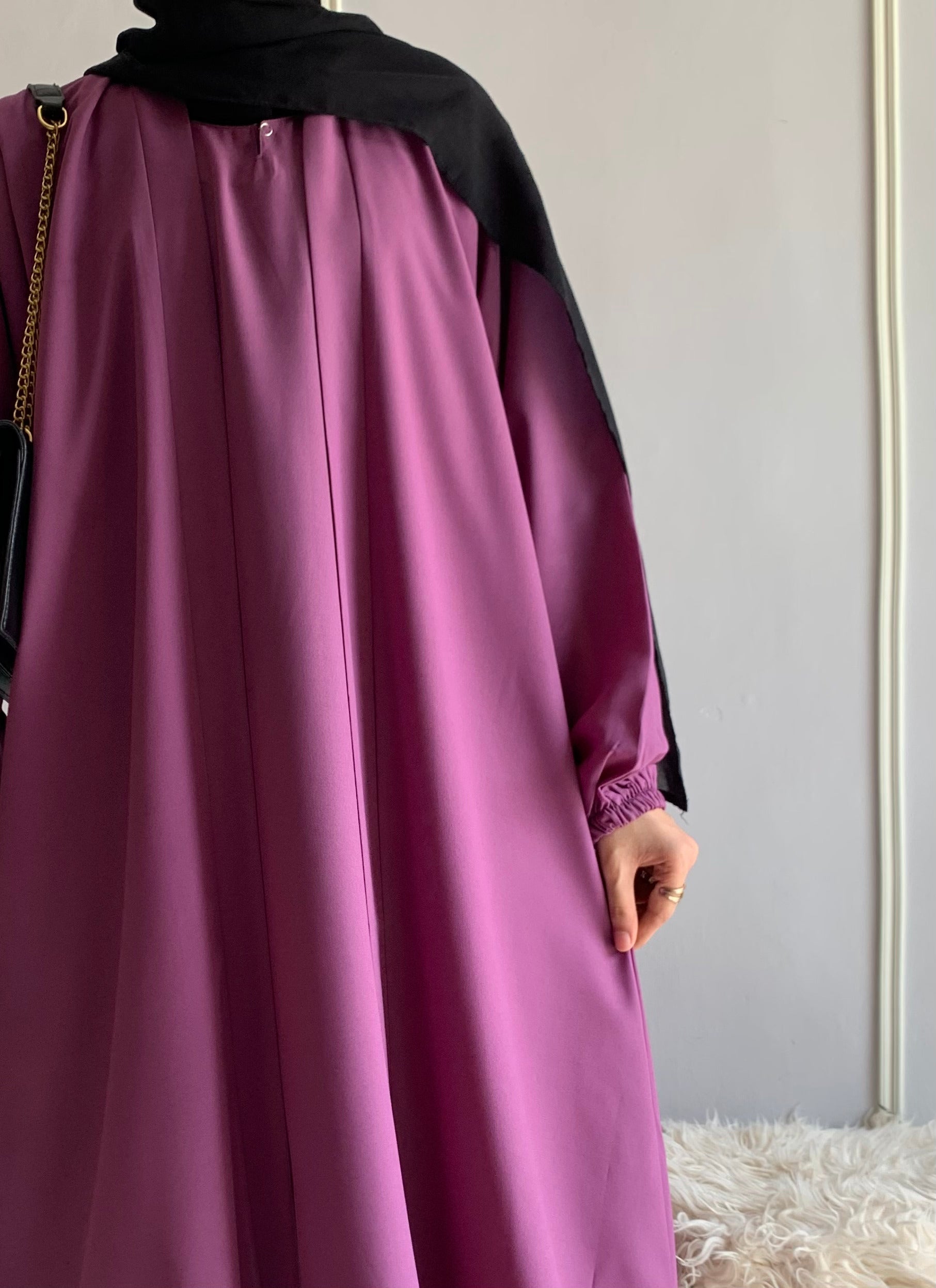 Aira - Kimono Abaya with attached inner - Plum
