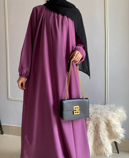 Aira - Kimono Abaya with attached inner - Plum