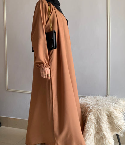 Aira - Kimono Abaya with attached inner - Camel