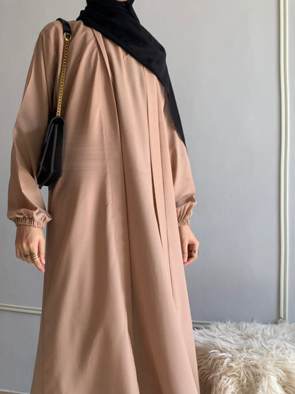 Aira - Kimono Abaya with attached inner - Beige
