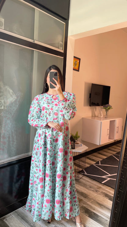 Azure - Long A-line Dress