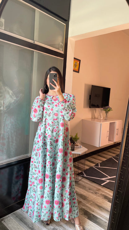 Azure - Long A-line Dress