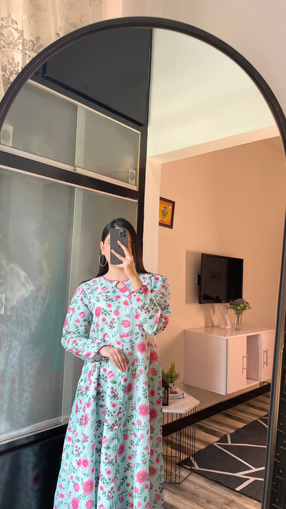 Azure - Long A-line Dress