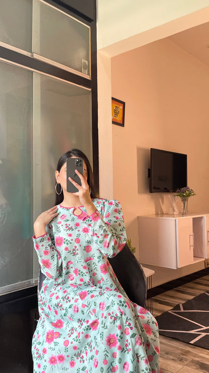 Azure - Long A-line Dress