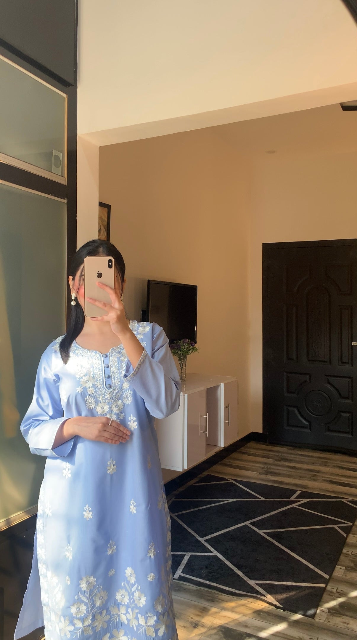 Indian Style Embroidered Kurti - Blue