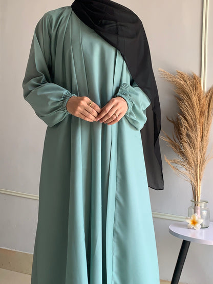 Aira - Kimono Abaya with attached inner - Sage
