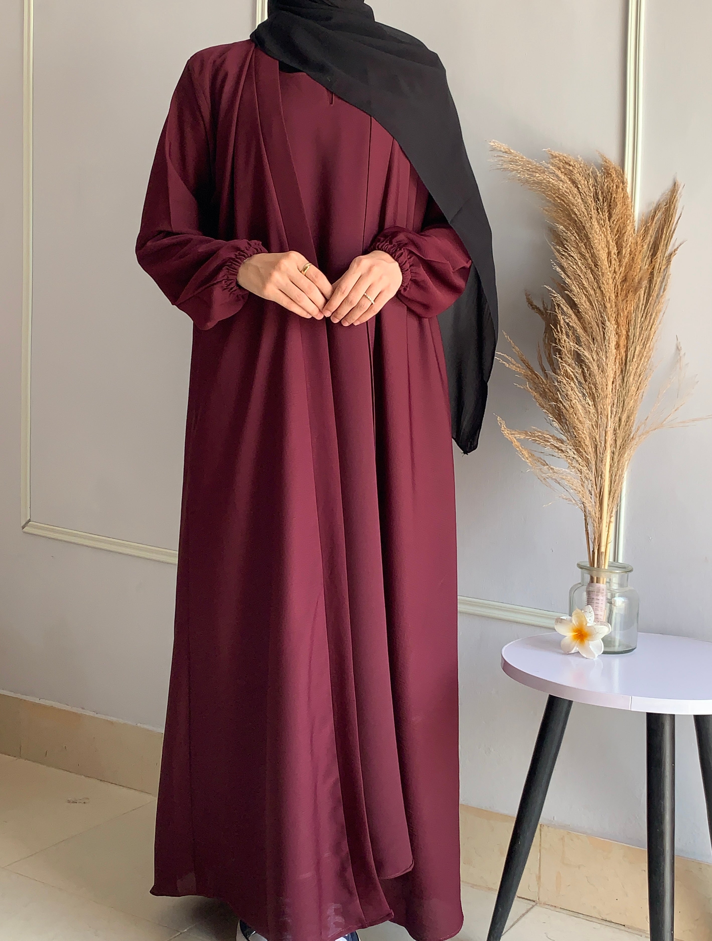 Aira - Kimono Abaya with attached inner - Vine