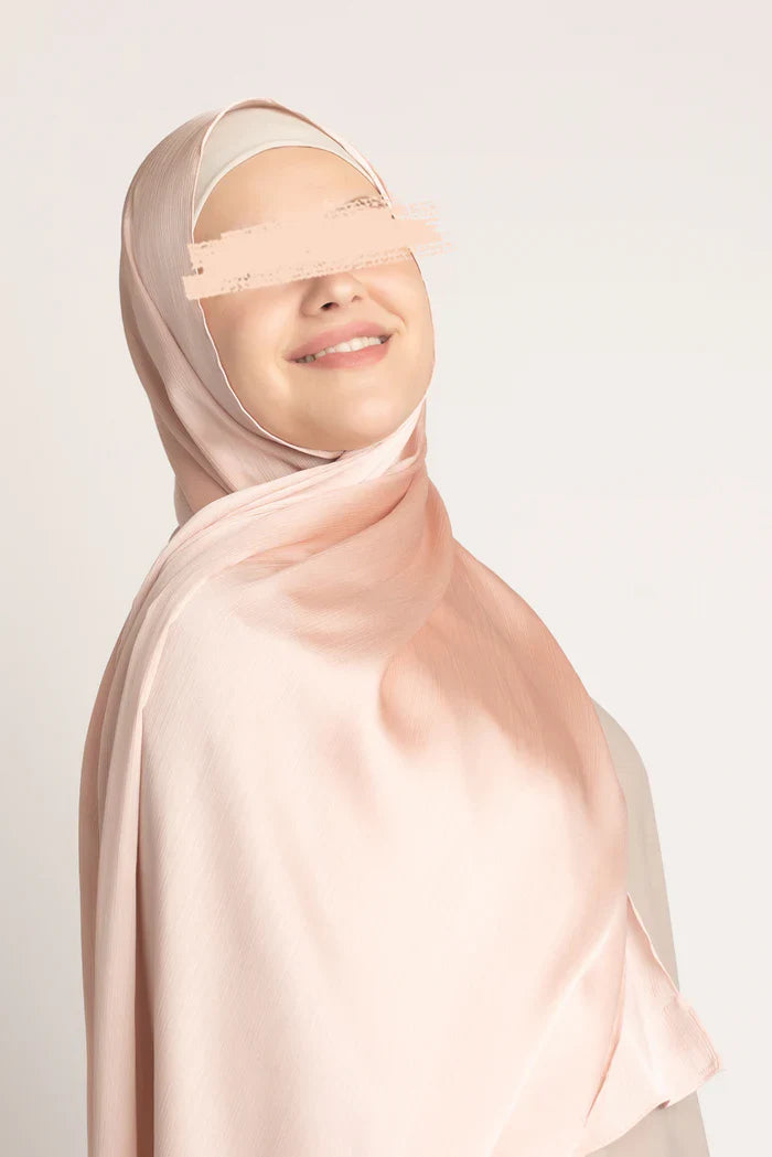 Premium Crinkle Silk Hijab - Rosewater