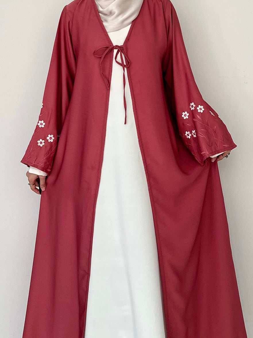 Meadow Mist - Robe Style Abaya - Blush