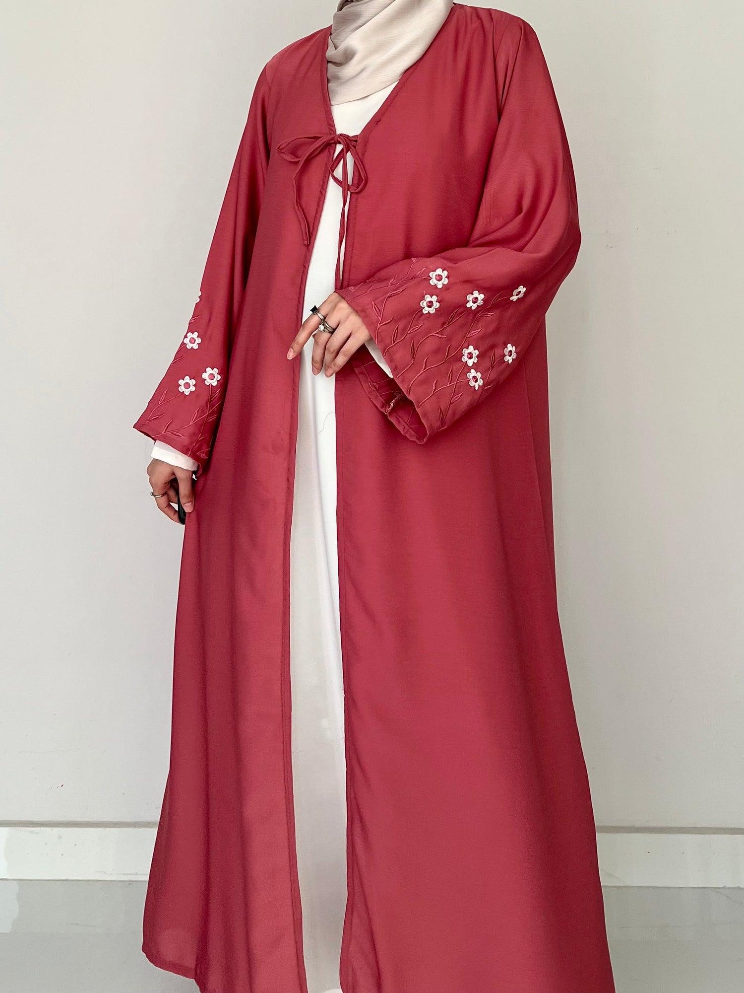 Meadow Mist - Robe Style Abaya - Blush
