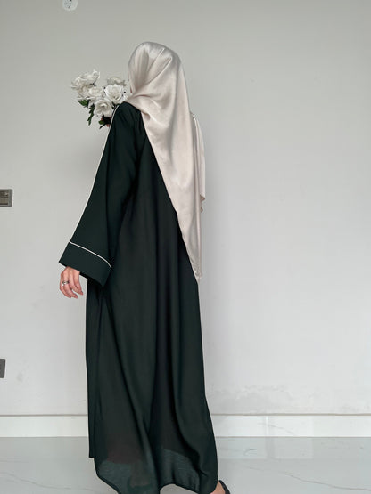 Sable Deep Green - Front Pleated Abaya