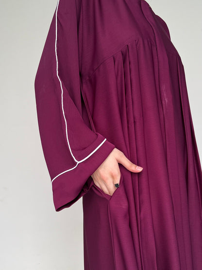 Sable Deep Purple - Front Pleated Abaya