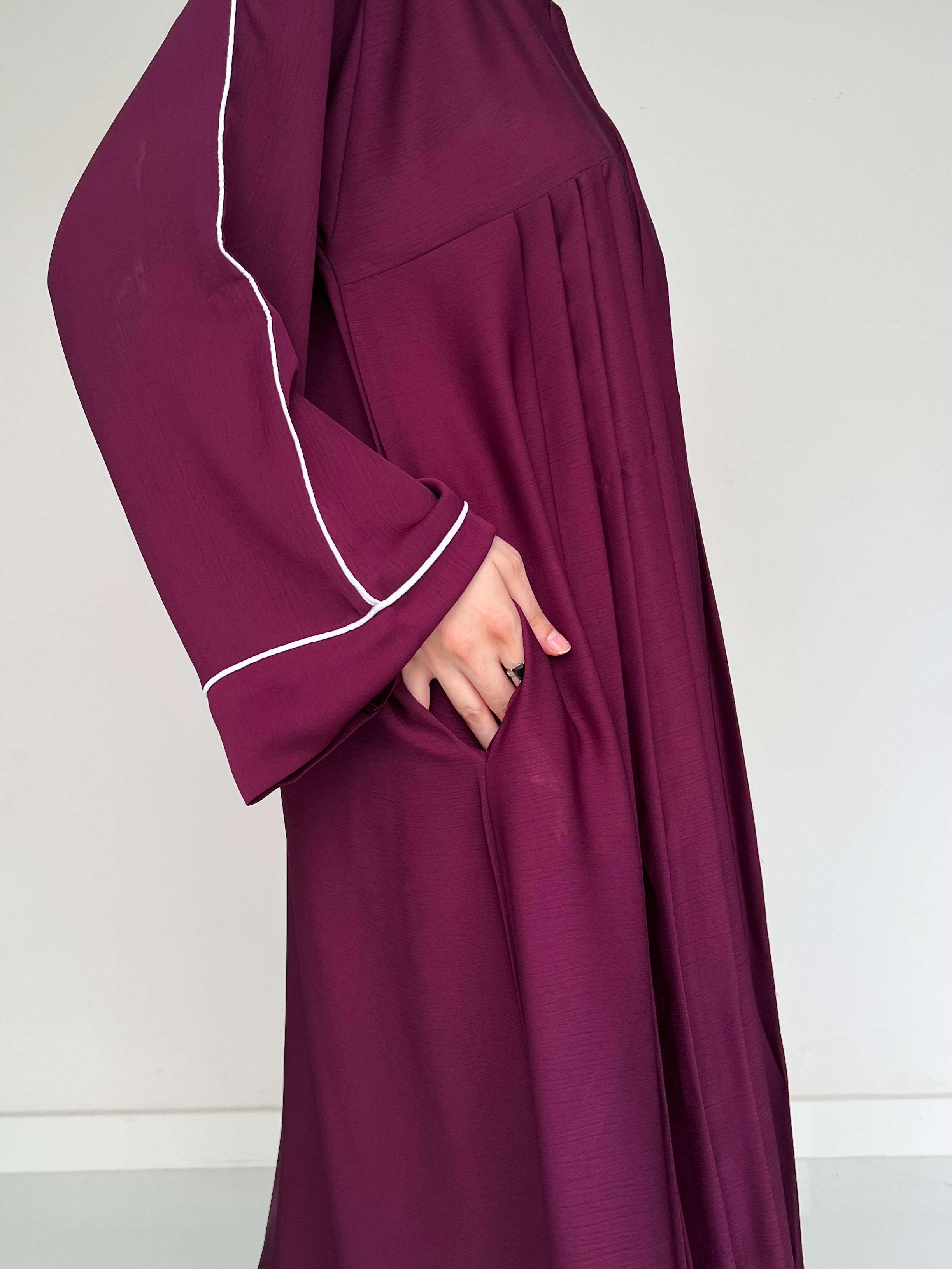 Sable Deep Purple - Front Pleated Abaya