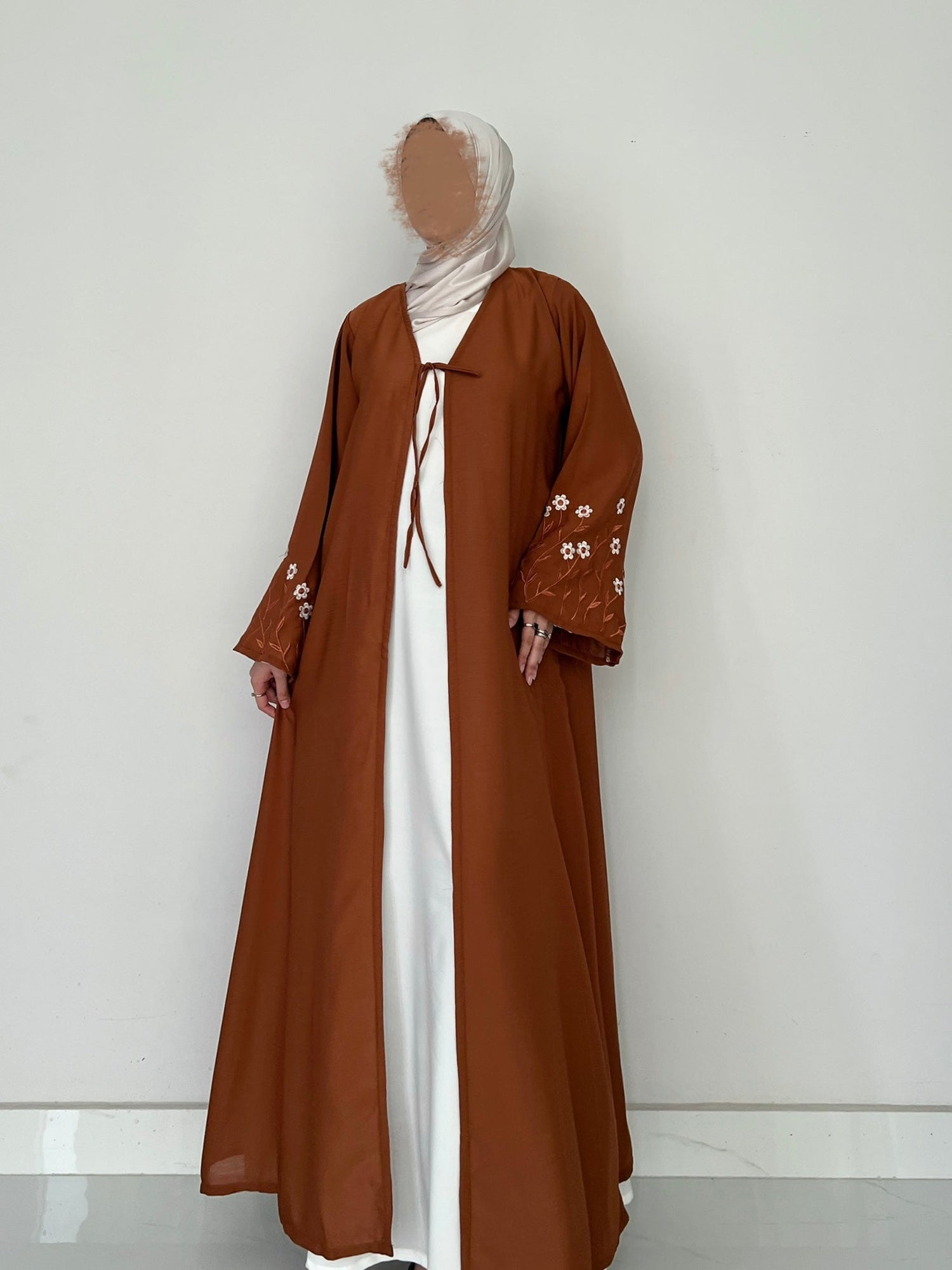 Meadow Mist - Robe Style Abaya - Tan