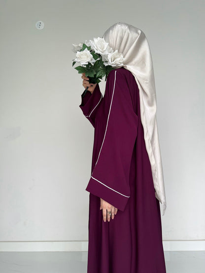 Sable Deep Purple - Front Pleated Abaya